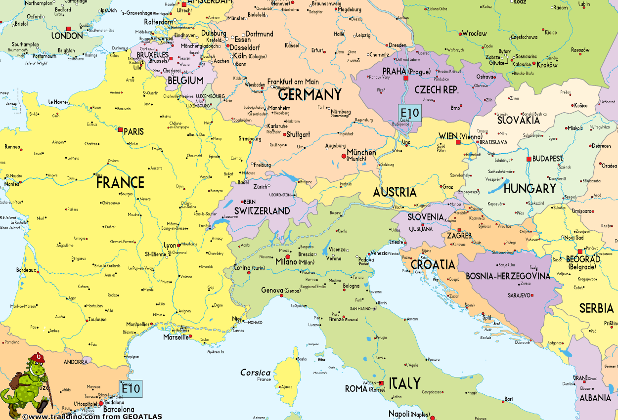 Map European Long Distance Trail E10
