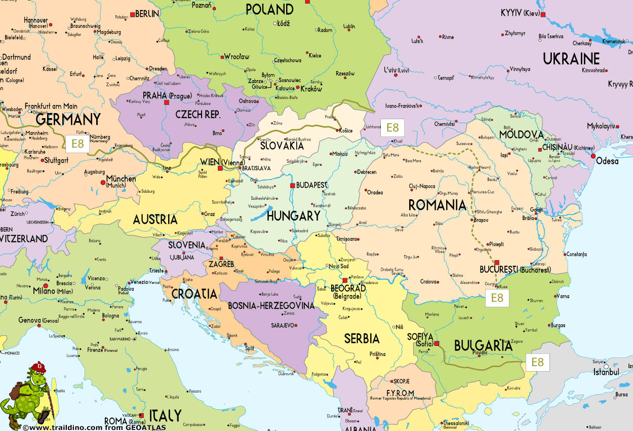 Map European Long Distance Trail E8