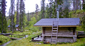 Tahvontupa: a wilderness hut with a sauna (left) - by Jac