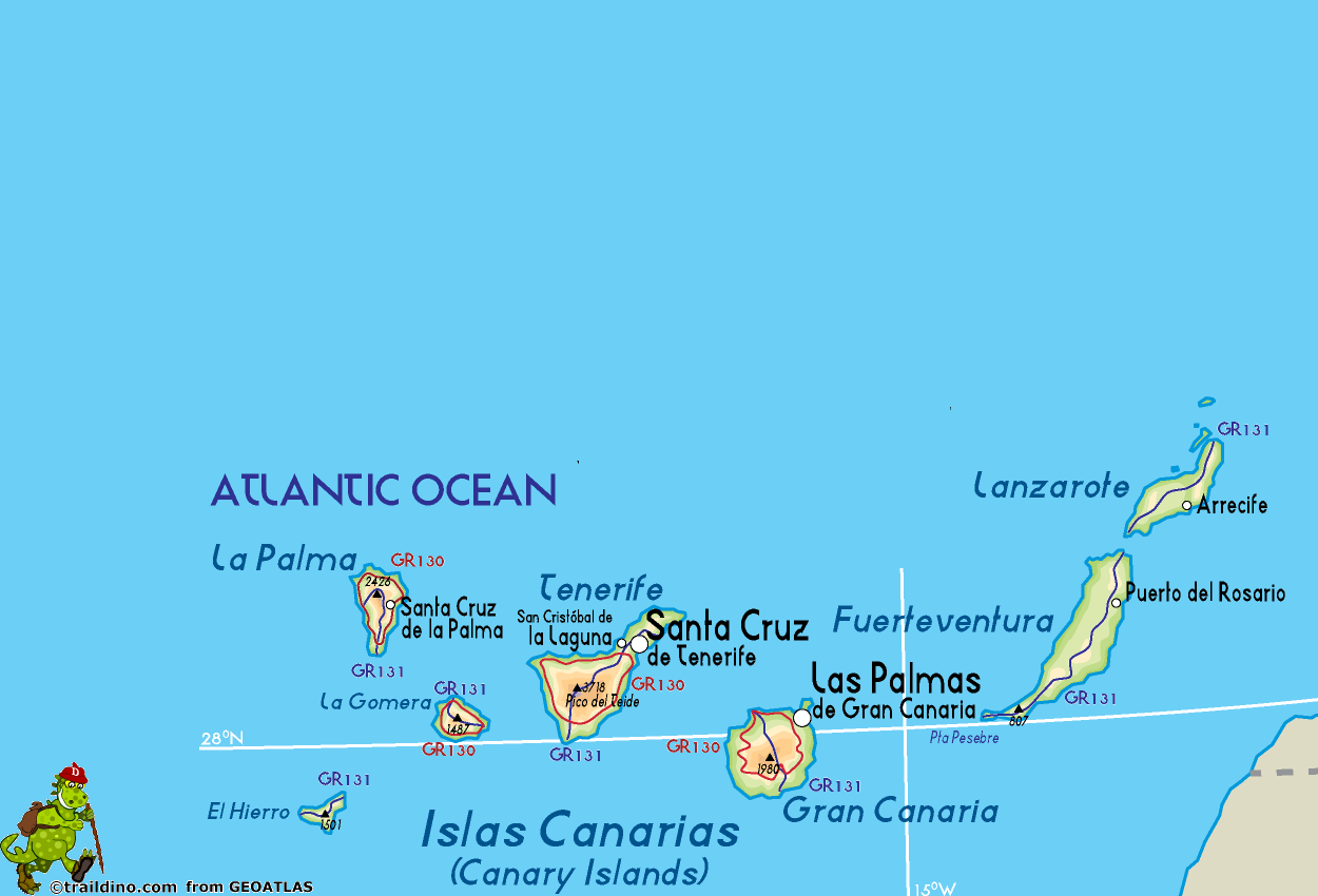 Hiking Trails Map Spain Islas Canarias