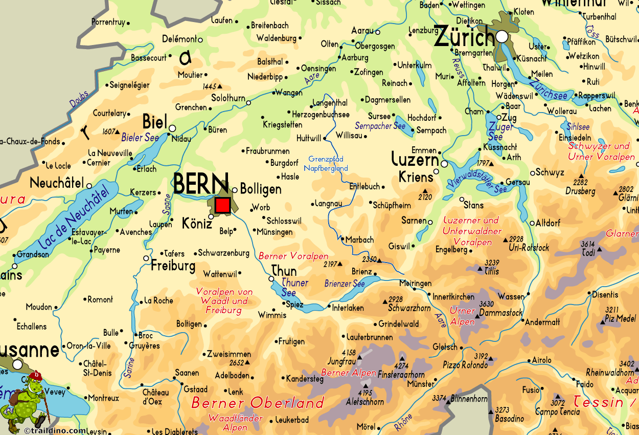 Map Grenzpfad Napfbergland